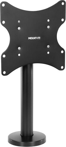 MOUNT-IT! Flat Screen TV Bolt Down Stand for Desk, Desktop, and Tabletop [23" - 43" Screens] Swivel Tabletop Mount, VESA Mount up to 200x200mm (Steel, Black) in Saudi Arabia