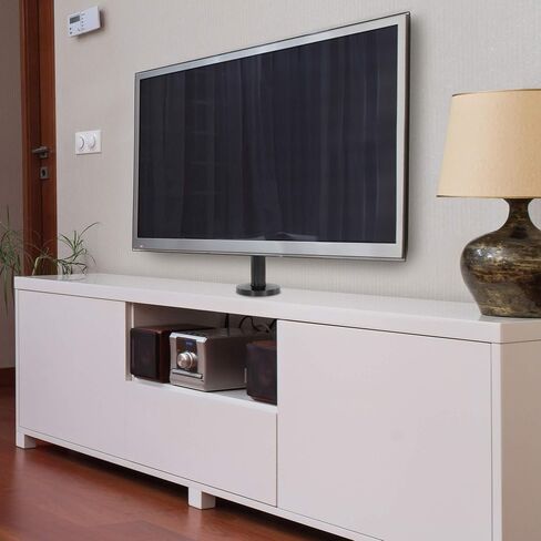 MOUNT-IT! Flat Screen TV Bolt Down Stand for Desk, Desktop, and Tabletop [23" - 43" Screens] Swivel Tabletop Mount, VESA Mount up to 200x200mm (Steel, Black) in Saudi Arabia