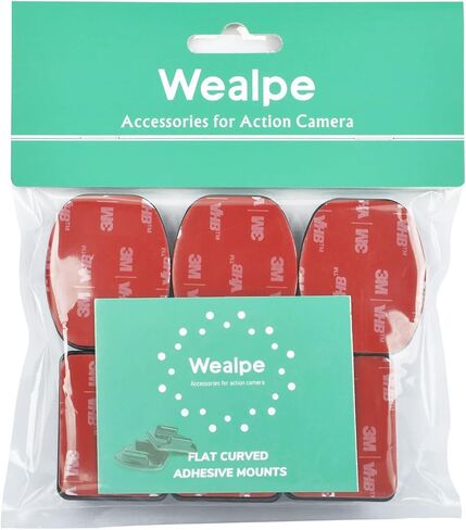 خوذة تثبيت لاصقة من Wealpe مع شريط لاصق 3M متوافق مع GoPro Hero 11، 10، 9، 8، 7، Max، Fusion، 6، 5، 4، Session، 3+، 3، 2، 1 كاميرات in Kuwait