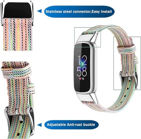 NINKI متوافق مع أحزمة Fitbit Luxe الرقيقة والخفيفة للنساء والرجال، حزام سوار من القماش المنسوج الناعم القابل للتنفس من Fitbit Luxe لاستبدال Fitbit Luxe/Luxe Special Edition Band Accessories Girl in Kuwait