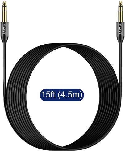 J&D 1/4 inch TRS Cable, Gold Plated Heavy Duty Copper Shell TRS 6.35mm Male to Male Balanced Stereo Audio Adapter, Quarter inch Guitar Interconnect Cable for Studio Monitors, Bass, Keyboard, 3 Feet in Saudi Arabia