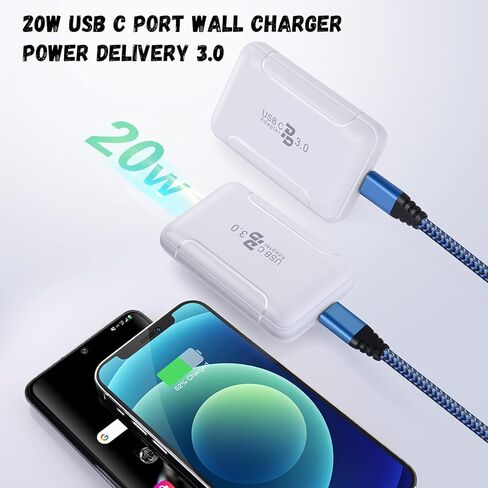 شاحن سريع 20 وات USB C، Costyle PD 3.0 شحن سريع كتلة رفيعة مسطحة من النوع C شاحن جداري قابس شاحن Gan لهاتف iPhone 15 Pro 15 Plus 15 14 13 12 11 Pro Max SE XR، iPad Mini AirPods Pro، Galaxy، Pixel in Kuwait
