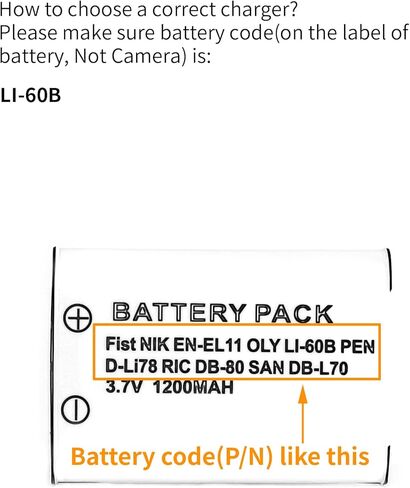 شاحن USB LI-60B لكاميرا Olympus FE-370 والمزيد in Kuwait