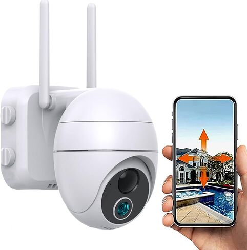 Topiacam كاميرا أمان لاسلكية 360 درجة في الهواء الطلق، كاميرات أمان لاسلكية في الهواء الطلق، كاميرا أمان PTZ بدقة 2 ميجابكسل، تكبير بصري 5X، محادثة ثنائية الاتجاه، كشف الحركة، تتبع تلقائي، رؤية ليلية 1080 بكسل، IP66 مقاومة للماء in Kuwait