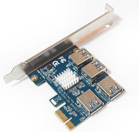 بطاقة Dracaena PCI Express Multiplier Riser، PCIe 1 إلى 4 فتحات PCI-Express 16X بطاقة Riser PCI-E 1X إلى بطاقة محول 4 PCIE 1-4 خارجية (16X) in Kuwait