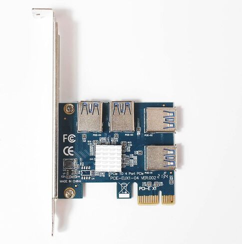 بطاقة Dracaena PCI Express Multiplier Riser، PCIe 1 إلى 4 فتحات PCI-Express 16X بطاقة Riser PCI-E 1X إلى بطاقة محول 4 PCIE 1-4 خارجية (16X) in Kuwait