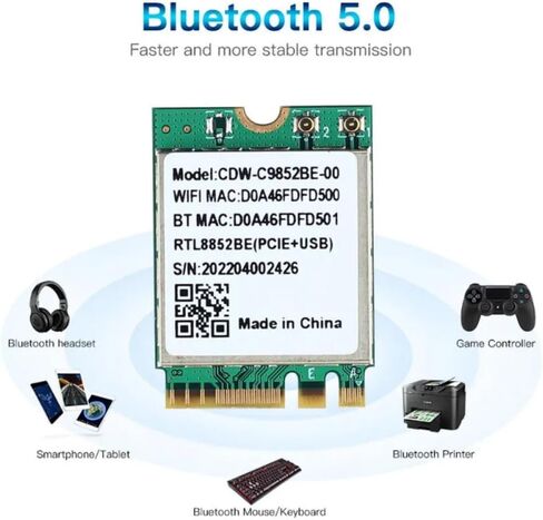 WayPonDEV Wi-Fi 6 وحدة CDW-C9852BE Realtek RTL8852BE NGFF M.2 2230 بطاقة WiFi 2.4G/5 جيجا هرتز WiFi بلوتوث 5.0 لـ youyeetoo X1 X86-SBC in Saudi Arabia