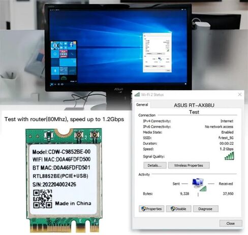 WayPonDEV Wi-Fi 6 وحدة CDW-C9852BE Realtek RTL8852BE NGFF M.2 2230 بطاقة WiFi 2.4G/5 جيجا هرتز WiFi بلوتوث 5.0 لـ youyeetoo X1 X86-SBC in Saudi Arabia