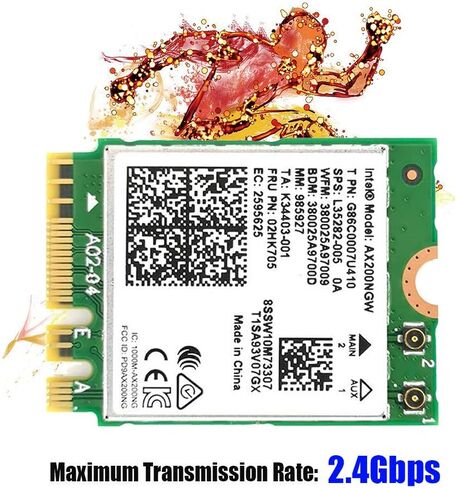 WiFi 6 AX200 WiFi Adapter,Intel Dual Band Wireless 2.4Gbps 802.11ax Wireless Intel AX200 WiFi Card Bluetooth 5.0 for Windows 10, 64-bit, Google Chrome OS, Linux in Kuwait