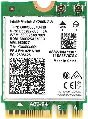 WiFi 6 AX200 WiFi Adapter,Intel Dual Band Wireless 2.4Gbps 802.11ax Wireless Intel AX200 WiFi Card Bluetooth 5.0 for Windows 10, 64-bit, Google Chrome OS, Linux in Kuwait