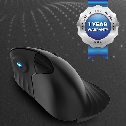 DAREU ماوس لاسلكي عمودي مريح 89 جرامًا بصريًا خفيف الوزن، ماوس 2.4 جيجا RGB يقلل من إجهاد المعصم/اليد، 800/1200/1600 نقطة في البوصة، 6 أزرار للكمبيوتر المحمول، سطح المكتب، الكمبيوتر الشخصي، ماك (أزرق وأصفر) in Kuwait