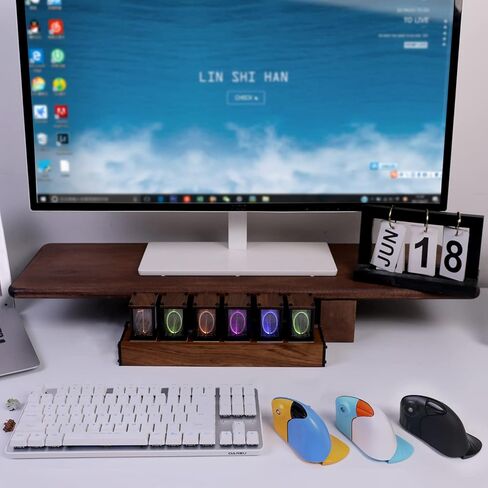 DAREU ماوس لاسلكي عمودي مريح 89 جرامًا بصريًا خفيف الوزن، ماوس 2.4 جيجا RGB يقلل من إجهاد المعصم/اليد، 800/1200/1600 نقطة في البوصة، 6 أزرار للكمبيوتر المحمول، سطح المكتب، الكمبيوتر الشخصي، ماك (أزرق وأصفر) in Kuwait