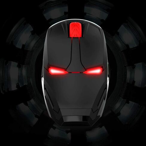 ماوس ايرون مان لاسلكي مريح 2.4 جيجا محمول محمول مع مستقبل USB ماوس صامت للكمبيوتر وماك بوك ونوت بوك والكمبيوتر واللاب توب (اسود) in Kuwait