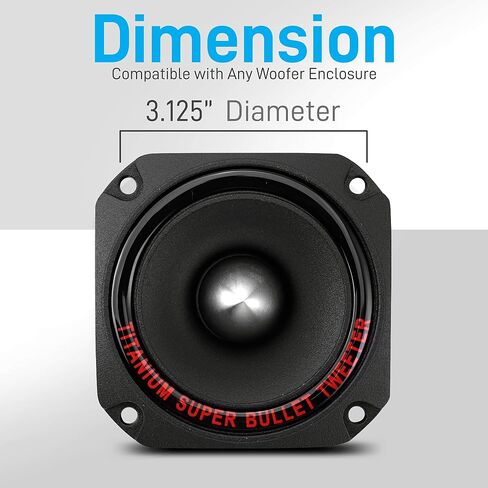 Pyramid 1" Audio Car Tweeter Speaker - Aluminum Die-Cast Frame, 300 Watt Peak, 2k-20kHz Frequency Response, 4 to 8 Ohm, Heavy Duty 30 oz. Magnet Structure - 1 Tweeter - Pyramid TW44, Black, One Size in Saudi Arabia