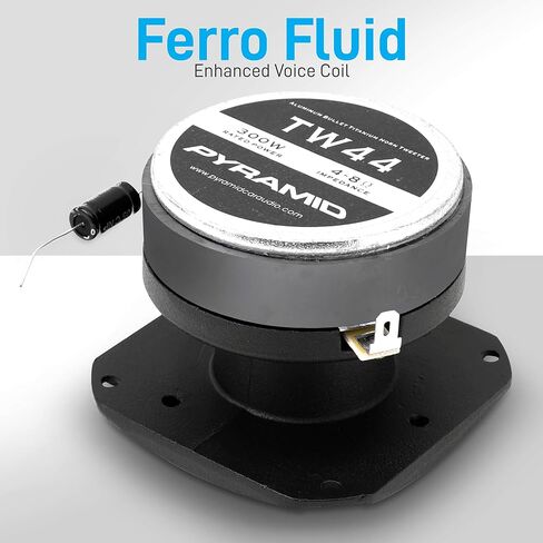 Pyramid 1" Audio Car Tweeter Speaker - Aluminum Die-Cast Frame, 300 Watt Peak, 2k-20kHz Frequency Response, 4 to 8 Ohm, Heavy Duty 30 oz. Magnet Structure - 1 Tweeter - Pyramid TW44, Black, One Size in Saudi Arabia