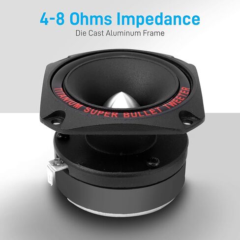 Pyramid 1" Audio Car Tweeter Speaker - Aluminum Die-Cast Frame, 300 Watt Peak, 2k-20kHz Frequency Response, 4 to 8 Ohm, Heavy Duty 30 oz. Magnet Structure - 1 Tweeter - Pyramid TW44, Black, One Size in Saudi Arabia
