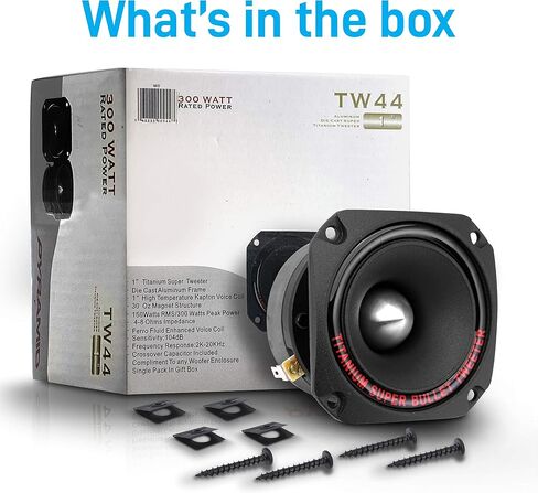 Pyramid 1" Audio Car Tweeter Speaker - Aluminum Die-Cast Frame, 300 Watt Peak, 2k-20kHz Frequency Response, 4 to 8 Ohm, Heavy Duty 30 oz. Magnet Structure - 1 Tweeter - Pyramid TW44, Black, One Size in Saudi Arabia