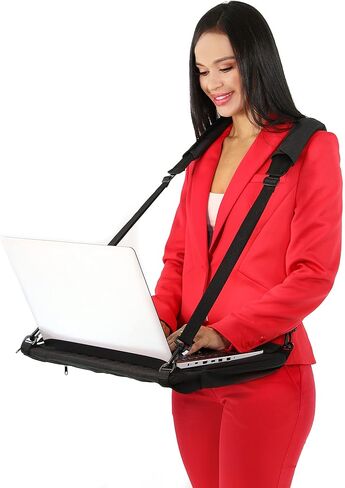 فيتالي زي اي ان حامل لابتوب كبير جدا ومريح بتصميم محسن 2021، محمول بدون استخدام اليدين، قابل للتعديل، مكتب قابل للارتداء لاجهزة اللابتوب حتى 17 انش والتابلت والنوت باد وماك بوك وغيرها in Kuwait