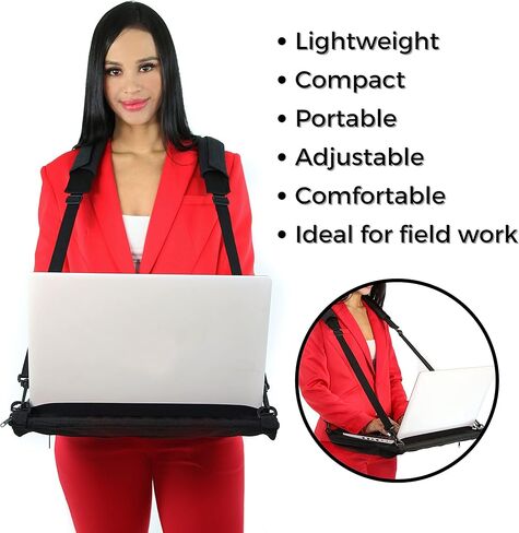 فيتالي زي اي ان حامل لابتوب كبير جدا ومريح بتصميم محسن 2021، محمول بدون استخدام اليدين، قابل للتعديل، مكتب قابل للارتداء لاجهزة اللابتوب حتى 17 انش والتابلت والنوت باد وماك بوك وغيرها in Kuwait