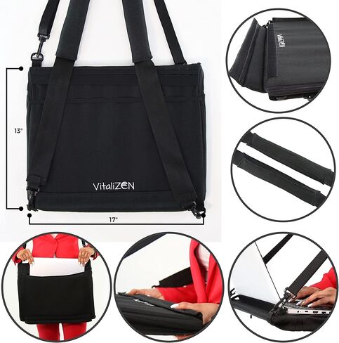 فيتالي زي اي ان حامل لابتوب كبير جدا ومريح بتصميم محسن 2021، محمول بدون استخدام اليدين، قابل للتعديل، مكتب قابل للارتداء لاجهزة اللابتوب حتى 17 انش والتابلت والنوت باد وماك بوك وغيرها in Kuwait