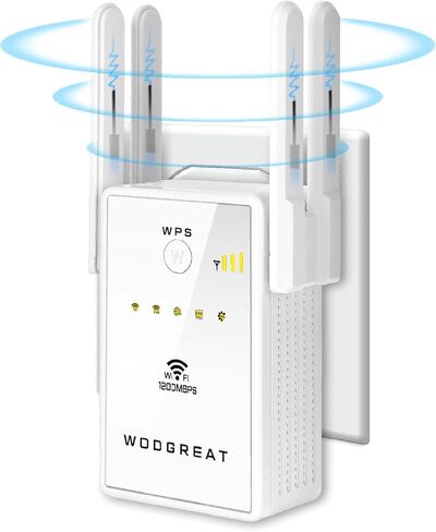 موسع واي فاي 2022، معزز إشارة لاسلكية 1200 ميجا بت في الثانية للمنزل، مكبر إشارة ثنائي النطاق، معزز الإنترنت الفائق، أوضاع جهاز التوجيه/مكرر مع منافذ إيثرنت، يغطي ما يصل إلى 1500 قدم مربع و30 جهازًا in Kuwait