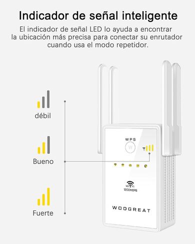 موسع واي فاي 2022، معزز إشارة لاسلكية 1200 ميجا بت في الثانية للمنزل، مكبر إشارة ثنائي النطاق، معزز الإنترنت الفائق، أوضاع جهاز التوجيه/مكرر مع منافذ إيثرنت، يغطي ما يصل إلى 1500 قدم مربع و30 جهازًا in Kuwait