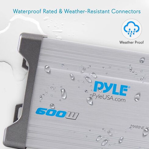 Pyle 2-Channel Marine Amplifier Receiver - Waterproof and Weatherproof Audio Subwoofer for Boat Stereo & 6.5 Inch Dual Marine Speakers - 2 Way Waterproof and Weather Resistant Outdoor Audio Stereo in Saudi Arabia