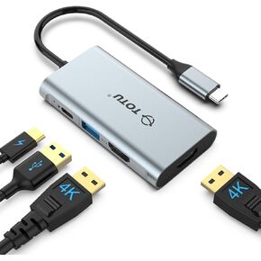 Docking Station, USB C Hub, TOTU 4 in 1 USB C to Dual HDMI Adapter with 4K HDMI Ports, 100W Power Delivery Port, USB 3.0 5Gbps Data Port for MacBook Air, MacBook Pro, Dell, Chromebook and More in Kuwait