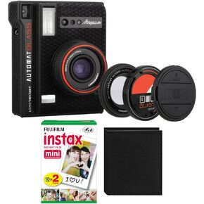 لوموجرافي مجموعة كاميرا فورية من الزجاج الاوتوماتيكية من لومو (اصدار ماجلان) مع حزمة فيلم انستاكس ميني (20 عرض) وألبوم (3 عناصر) in Kuwait