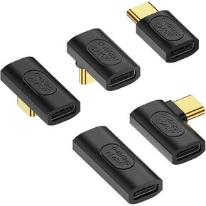 محول Jadebones USB C (5 حزم)، محول USB نوع C عمودي وأفقي 90 درجة ذكر إلى أنثى، موصل موسع USB C أنثى إلى أنثى لسطح البخار، التبديل، ماك بوك، الكمبيوتر المحمول، الكمبيوتر اللوحي، الهاتف in Kuwait