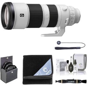 عدسة Sony FE 200-600 مم f/5.6-6.3 G OSS لهاتف Sony E، حزمة مع مجموعة مرشح ProOptic 95 مم، غلاف العدسة، منظف العدسات، مجموعة التنظيف، حبل غطاء العدسة العالمي in Kuwait
