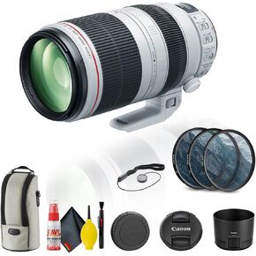 Canon EF 100-400mm f/4.5-5.6L is II USM Lens (9524B002) with Filter Kit, Cap Keeper, and Cleaning Set (Renewed)
