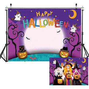 WOLADA 7x5FT Cartoon Halloween Photo Backdrop Pumpkin Moon Photography Backdrops Halloween Party Banner Trick or Treat Backdrop Halloween Decoration Kids Halloween Party Photography Backdrop 11131 in Kuwait