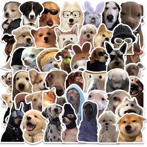 50pcs Funny Animals Dogs Meme Stickers for Laptop Water Bottle,Vinyl Waterproof Graffiti Decals for Luggage Guitar Phone,Adults Teens Gift in Kuwait