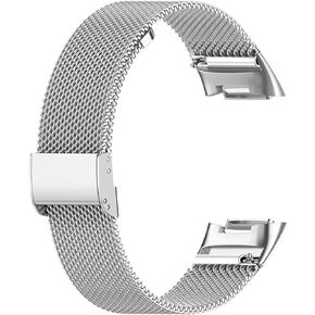 Abanen Stainless Steel Mesh Band for Fitbit Charge 6 / Charge 5, Quick Release Metal Adjustable Women and Men Wristband Strap Compatible with Fitbit Charge 5