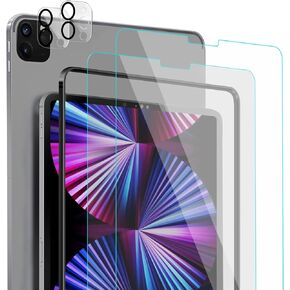 سماب [2+2 قطعة] واقي شاشة من الزجاج المقوى متوافق مع ايباد برو 11 انش 2020/2021 الجيل الثاني والثالث مع واقي عدسة الكاميرا، شفاف HD سهل التركيب متوافق مع قلم ابل / التعرف على الوجه in Kuwait