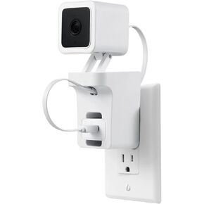 Wasserstein AC Outlet Wall Mount Compatible with Wyze Cam V3 - Reliable Mounting Alternative for Your Cameras (White) in Saudi Arabia