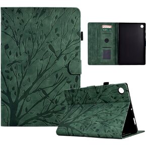YUNHOTIC Case for Samsung Galaxy Tab A8 10.5 inch 2022 Model (SM-X200/X205/X207), Auto Wake/Sleep, Premium PU Leather Folding Stand Cover with Pen Holder & Multiple Viewing Angles - Purple Butterfly