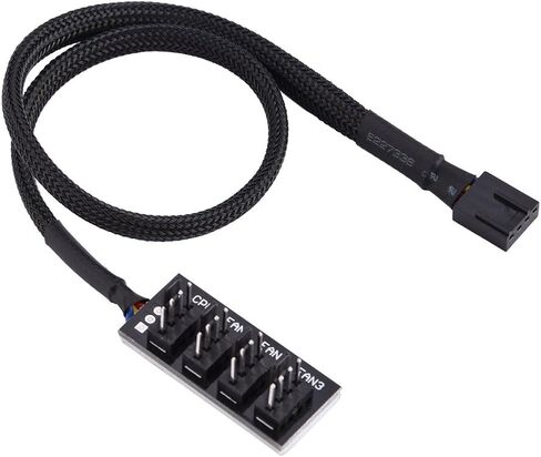 Bewinner 4-Pin PWM Fan Hub، 4-pin Male لوحدة المعالجة المركزية CPU Fans Hub، الكمبيوتر CPU/Case Fan Power Multi Splitter Connector Cable for 12V Computer 3-pin 4-pin Fans in Kuwait