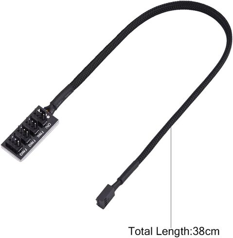 Bewinner 4-Pin PWM Fan Hub، 4-pin Male لوحدة المعالجة المركزية CPU Fans Hub، الكمبيوتر CPU/Case Fan Power Multi Splitter Connector Cable for 12V Computer 3-pin 4-pin Fans in Kuwait