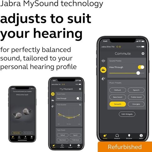 Jabra Elite Active 75t Navy Voice Assistant Enabled True Wireless Sports Earbuds with Charging Case (Renewed) in Saudi Arabia