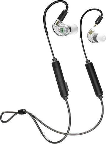 MEE audio M6 PRO In Ear Monitor Headphones for Musicians, 2nd Gen Model With Upgraded Sound, Memory Wire Earhooks & Replaceable Cables, Noise Isolating Professional Earbuds, 2 Cords Included (Clear) in Kuwait