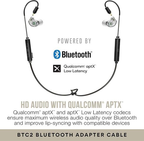 MEE audio M6 PRO In Ear Monitor Headphones for Musicians, 2nd Gen Model With Upgraded Sound, Memory Wire Earhooks & Replaceable Cables, Noise Isolating Professional Earbuds, 2 Cords Included (Clear) in Kuwait