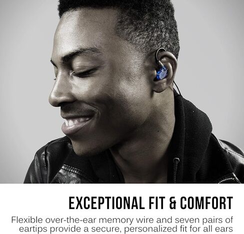 ام اي اي اوديو سماعات اذن M6 برو للموسيقيين، موديل الجيل الثاني مع صوت مطور، خطافات اذن بسلك ذاكرة وكيبلات قابلة للاستبدال، سماعات اذن احترافية عازلة للضوضاء، تتضمن سلكين (اسود) in Kuwait