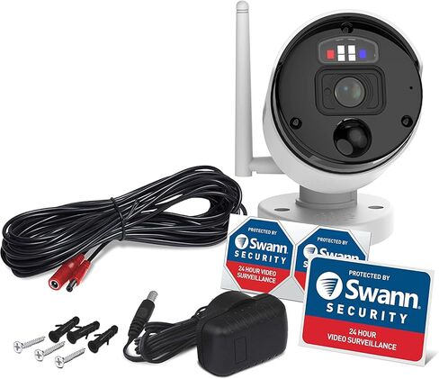 سوان كاميرا فيديو رقمية بدقة 4 كيه واي فاي اي بي مع اضواء انفاسر وصفارة انذار NVW-800CAM - عبوة واحدة in Kuwait