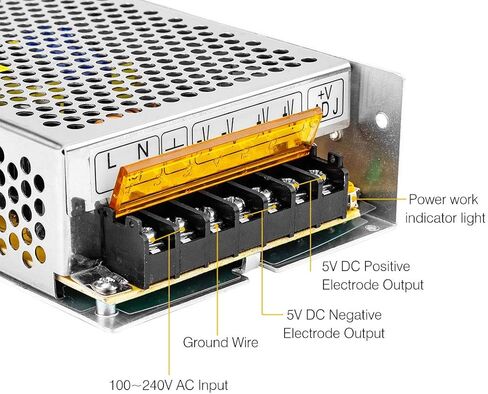 BTF-LIGHTING AC100-240V إلى DC5V60A Max300W Suit DC5V1A~DC5V60A جهاز تحويل التيار الكهربائي محول محول الطاقة لشريط LED/سلسلة/مصفوفة LED، كاميرا CCTV، نظام الأمان، الراديو، القطط in Saudi Arabia