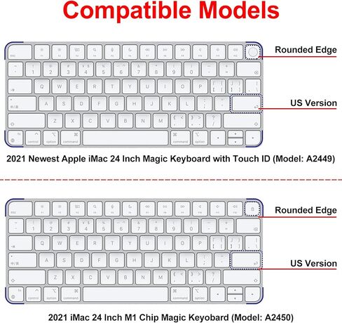 YongMai غطاء لوحة المفاتيح السيليكون لعام 2021 موديل جديد A2449 iMac Magic Keyboard مع معرف اللمس مع لوحة مفاتيح رقمية، غطاء لوحة مفاتيح Apple iMac Magic مقاوم للغبار وقابل للغسل وأغطية لوحة مفاتيح Apple Magic (أخضر) in Kuwait
