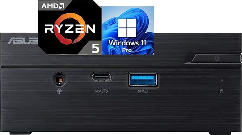 كمبيوتر مكتبي Asus Mini PN51 USFF، وحدة المعالجة المركزية Ryzen R5 5500U، ذاكرة الوصول العشوائي 32 جيجابايت، 1 تيرابايت NVMe، 4K 3-Monitor Support DisplayPort، HDMI، USB Type-C، WiFi 6، Bluetooth 5.2، Windows 11 Professional، أسود in Kuwait