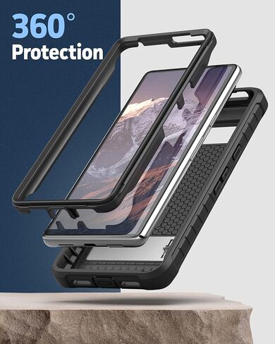 مجموعة 2 في 1 مغلفة لحافظة حزام Google Pixel 7 Pro مع حافظة هاتف بمشبك حافظة وحقيبة مقاومة للصدمات مع مسند in Kuwait