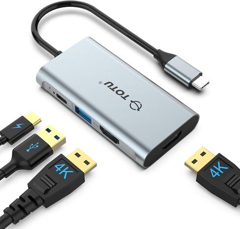Docking Station, USB C Hub, TOTU 4 in 1 USB C to Dual HDMI Adapter with 4K HDMI Ports, 100W Power Delivery Port, USB 3.0 5Gbps Data Port for MacBook Air, MacBook Pro, Dell, Chromebook and More in Kuwait